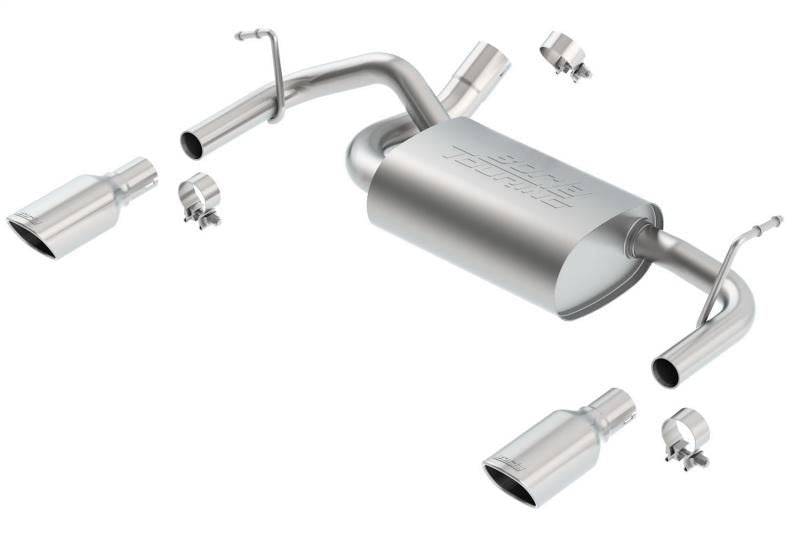 Borla 12-16 Jeep Wrangler 3.6L AT/MT 4WD Single Split Rr Exit Touring Exhaust (rear section only) - Mammoth Racing -