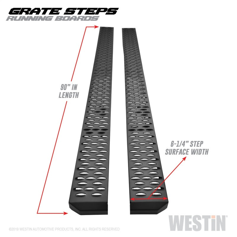 Westin Grate Steps Running Boards 90 in - Textured Black - Mammoth Racing -