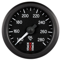 Autometer Stack 52mm 140-280 Deg F 1/8in Nptf Male Pro Stepper Motor Oil Temp Gauge - Black - My Store