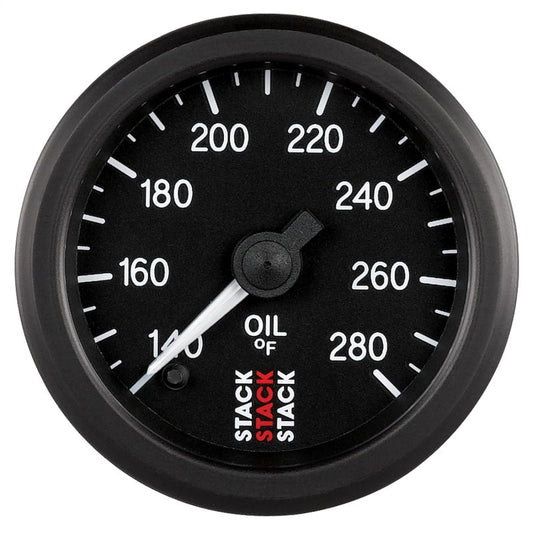Autometer Stack 52mm 140-280 Deg F 1/8in Nptf Male Pro Stepper Motor Oil Temp Gauge - Black - My Store