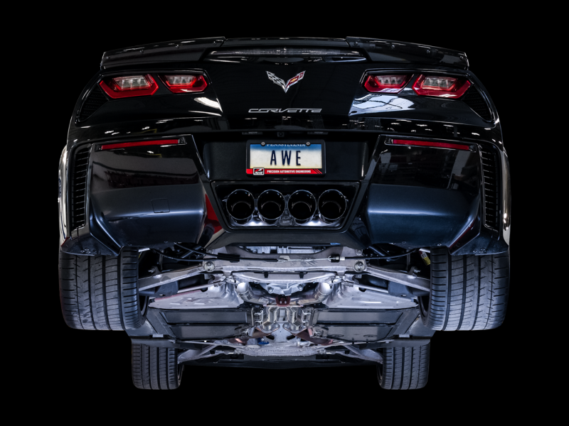 AWE Tuning 14-19 Chevy Corvette C7 Z06/ZR1 Touring Edition Axle-Back Exhaust w/Black Tips - Mammoth Racing -