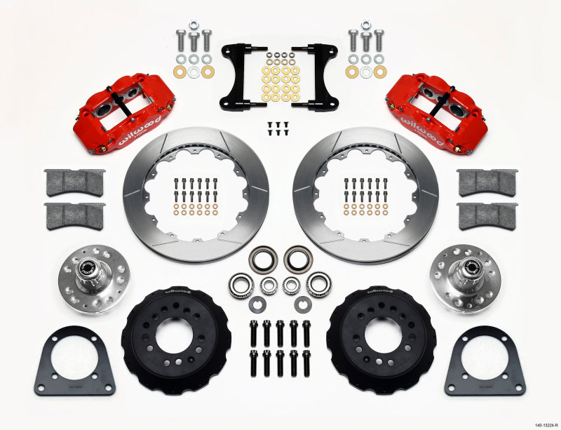 Wilwood Narrow Superlite 6R Front Hub Kit 12.88in Red Tci-ifs 71-78 (Pinto Based) - Mammoth Racing -