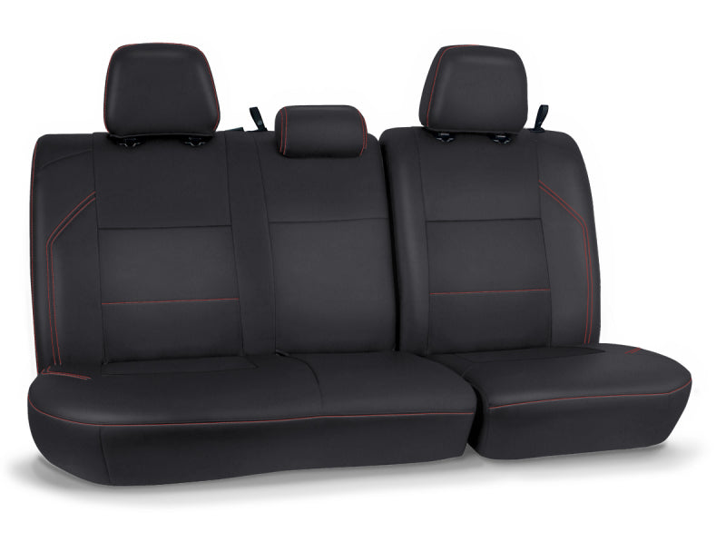 PRP 2016+ Toyota Tacoma Rear Bench Cover Double Cab - Black with Red Stitching - Mammoth Racing -