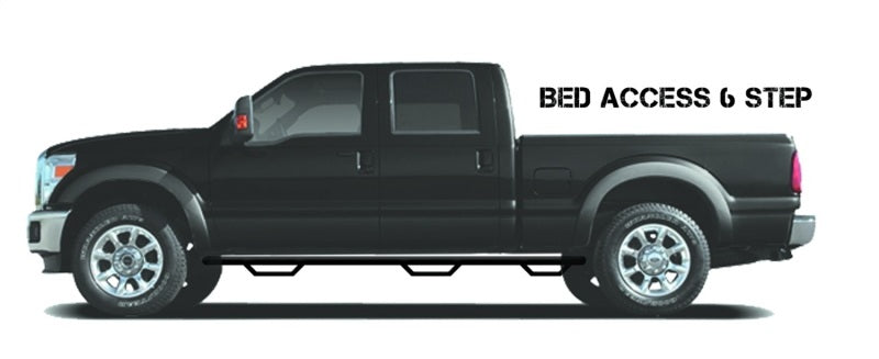 N-Fab Podium LG 15.5-19 Dodge RAM 1500 Crew Cab 6.4ft Bed - Bed Access - Tex. Black - 3in - Mammoth Racing -