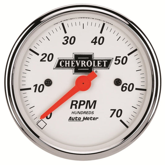 Autometer Arctic White GM 3-1/8in 7000rpm 4, 6, 8 Cyl Electrical Tachometer Gauge - My Store