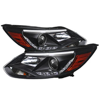 Spyder Ford Focus 12-14 Projector Headlights Halogen Model Only - DRL Black PRO-YD-FF12-DRL-BK - Mammoth Racing -