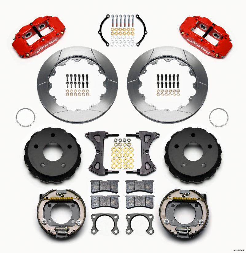 Wilwood Narrow Superlite 4R Rear P-Brk Kit 12.88in Red Big Ford 2.00in Off Bronco 5 x 5.50 - My Store