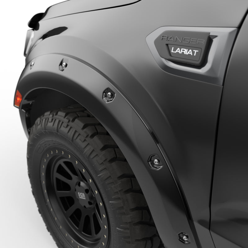 EGR 19-22 Ford Ranger Painted To Code Shadow Traditional Bolt-On Look Fender Flares Black Set Of 4 - Mammoth Racing -