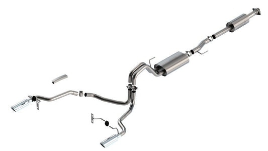 Borla F-150 2021 3.3L CC SB EC STB XL/XLT/Lariat/KR/Plnm/LTD 3/2.25 SRE Cat-Back S-Type Chrome Tips - Mammoth Racing -