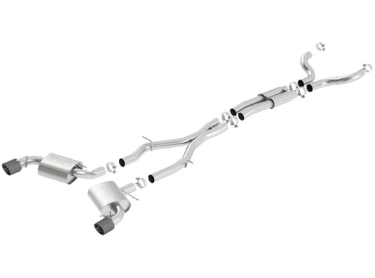 Borla 16-17 Chevy Camaro 6.2L 4.5in Carbon Fiber Tips Single Split Exit S-Type Catback Exhaust - My Store