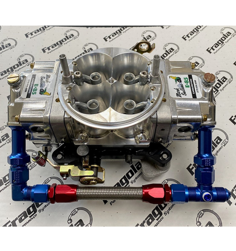 Fragola 7/8-20 Dual Inlet 4500 -8AN Fuel Line Kit Chrome - Mammoth Racing -