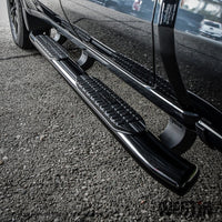 Westin 19-20 Chevrolet Silverado/GMC Sierra 1500 Double Cab PRO TRAXX 5 Oval Nerf Step Bars - Black - Mammoth Racing -