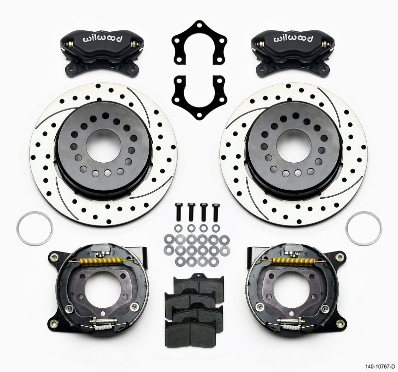 Wilwood Forged Dynalite P/S Park Brake Kit Drilled Mopar/Dana 2.50in Off w/Snap Ring Brng - Mammoth Racing -