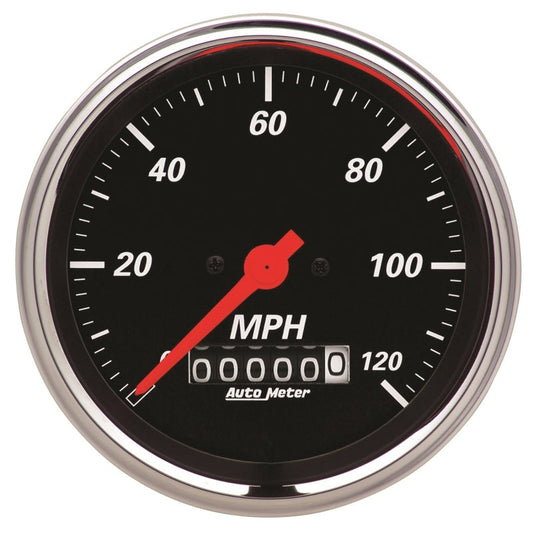 Autometer Designer Black 3-3/8in Electrical 120mph Speedometer w/ Wheel Odometer - My Store