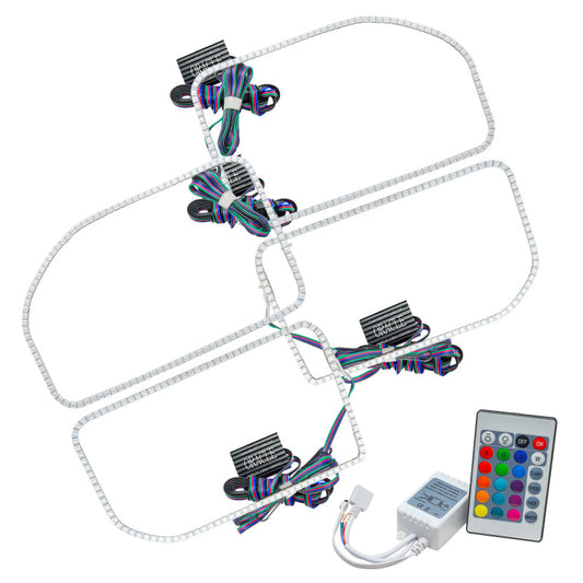 Oracle Ford F250/350 11-16 Halo Kit (Square Ring Design) - ColorSHIFT w/ Simple Controller - Mammoth Racing -