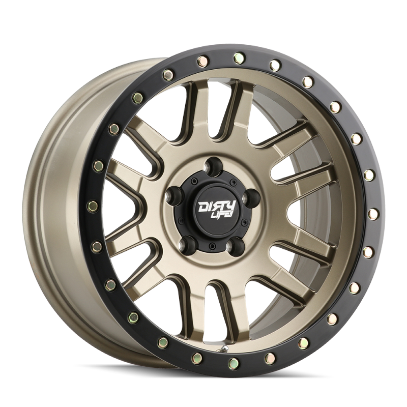 Dirty Life 9309 Canyon Pro 17x9/5x150 BP/0mm Offset/110mm Hub Satin Gold Wheel - Beadlock - Mammoth Racing -