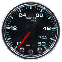 Autometer Spek-Pro Gauge Boost 2 1/16in 60psi Stepper Motor W/Peak & Warn Blk/Chrm - My Store