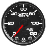 Autometer Spek-Pro Gauge Water Press 2 1/16in 120psi Stepper Motor W/Peak & Warn Blk/Blk - My Store