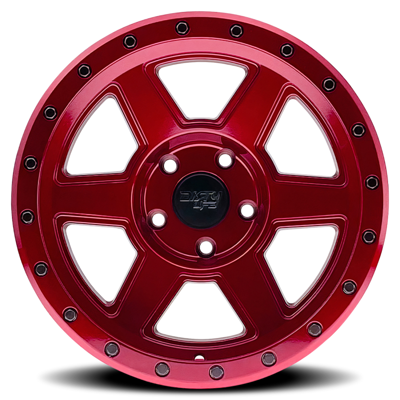 Dirty Life 9315 Compound 17x9 / 6x135 BP / -12mm Offset / 87.1mm Hub Crimson Candy Red Wheel - Mammoth Racing -