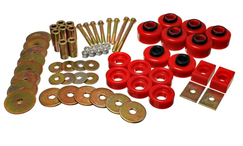 Energy Suspension Body Mnt 2/4 Wd Super Crew - Red - Mammoth Racing -