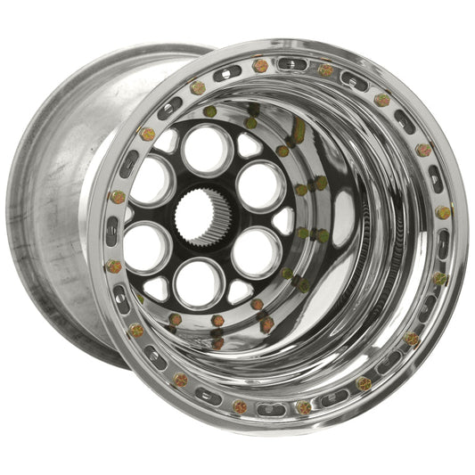 Weld Magnum Sprint 15x15 / 42-Spline / 6in. BS Black Wheel - Beadlock / No Cover - Mammoth Racing -