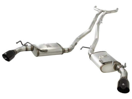 aFe MACHForce XP Exhaust 2.5in Stainless Steel CB/10-13 Chevy Camaro V6-3.6L (td) (gloss blk tip) - Mammoth Racing -