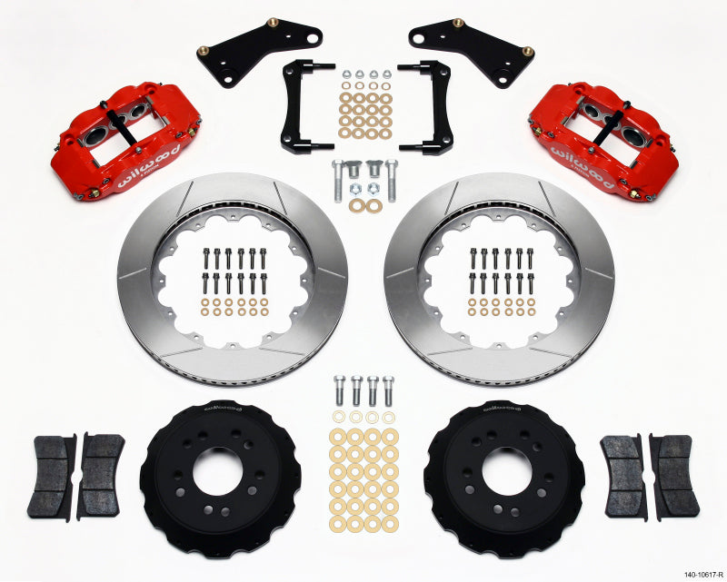 Wilwood Narrow Superlite 6R Front Hat Kit 14.00in Red 65-82 Corvette C2/c3 - Mammoth Racing -