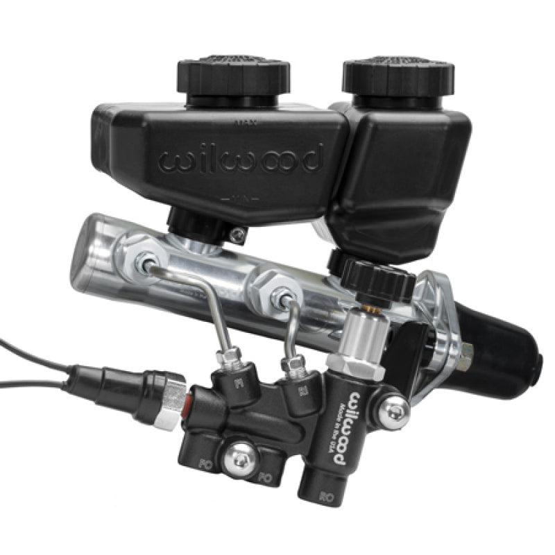 Wilwood Remote Tandem M/C Kit w/Brkt and Valve - 1in Bore Black - My Store