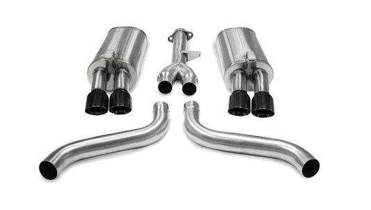 Corsa 86-91 Chevrolet Corvette C4 5.7L V8 L98 Black Sport Cat-Back Exhaust - Mammoth Racing -