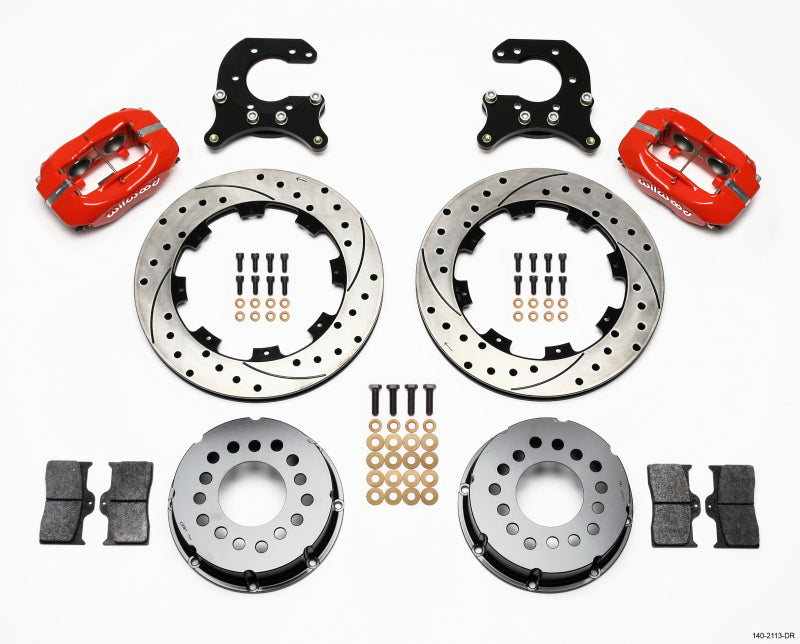 Wilwood Forged Dynalite P/S Rear Kit Drilled Red Small Ford 2.66in Offset - My Store