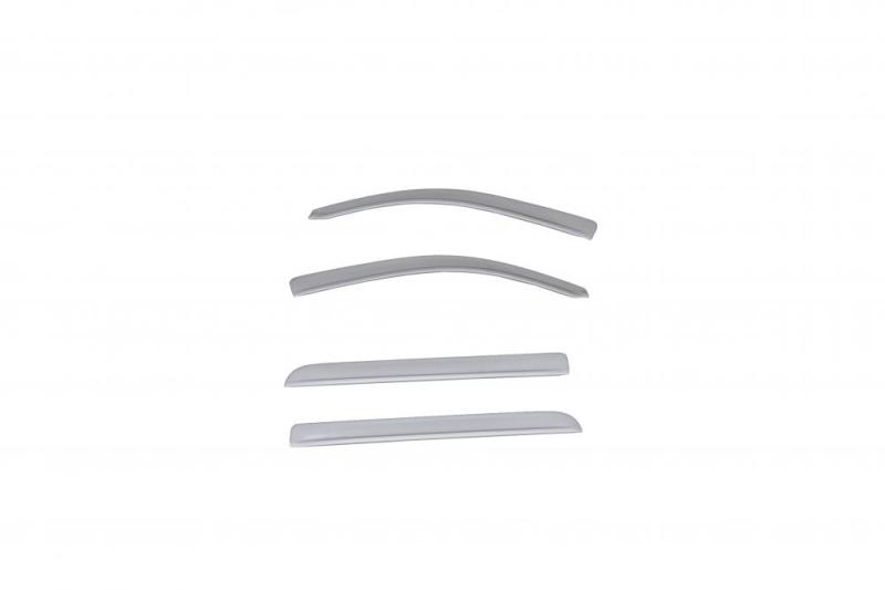 AVS 15-18 Chevy Silverado 1500 Crew Cab Low Profile Color Match Ventvisors 4pc - Silver Ice Metallic - Mammoth Racing -