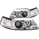 ANZO 1999-2004 Ford Mustang Projector Headlights Chrome - Mammoth Racing -