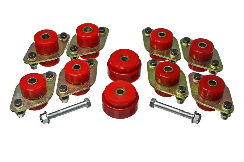 Energy Suspension 18-20 Jeep Wrangler JL Body Mount Set With Hardware - Red - Mammoth Racing -