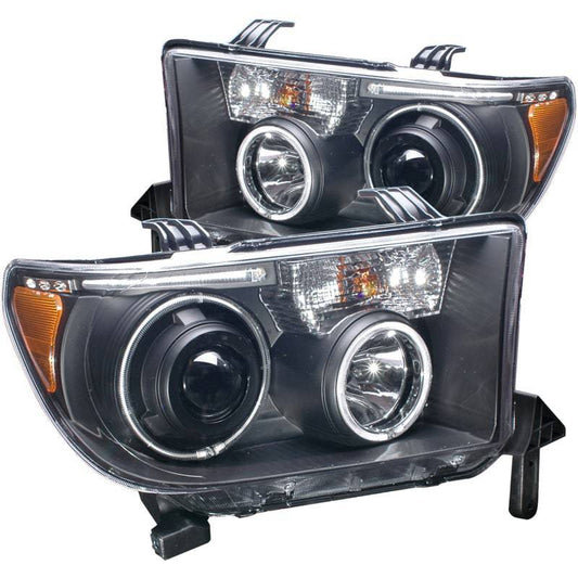 ANZO 2007-2013 Toyota Tundra Projector Headlights w/ Halo Black (CCFL) - My Store