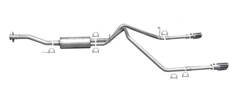 Gibson 15-22 Chevrolet Colorado LT 2.5l 2.25in Cat-Back Dual Split Exhaust - Stainless - Mammoth Racing -