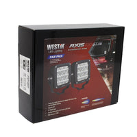 Westin Axis LED Auxiliary Light 4.5 inch x 4.5 inch Square Spot w/3W Osram (Set of 2) - Black - Mammoth Racing -