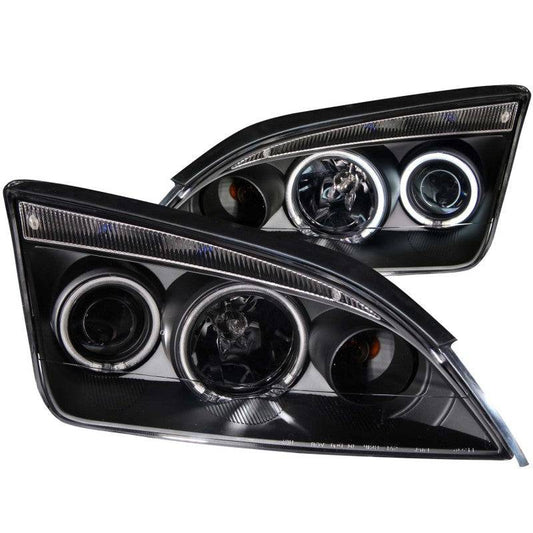 ANZO 2005-2007 Ford Focus Projector Headlights w/ Halo Black - My Store