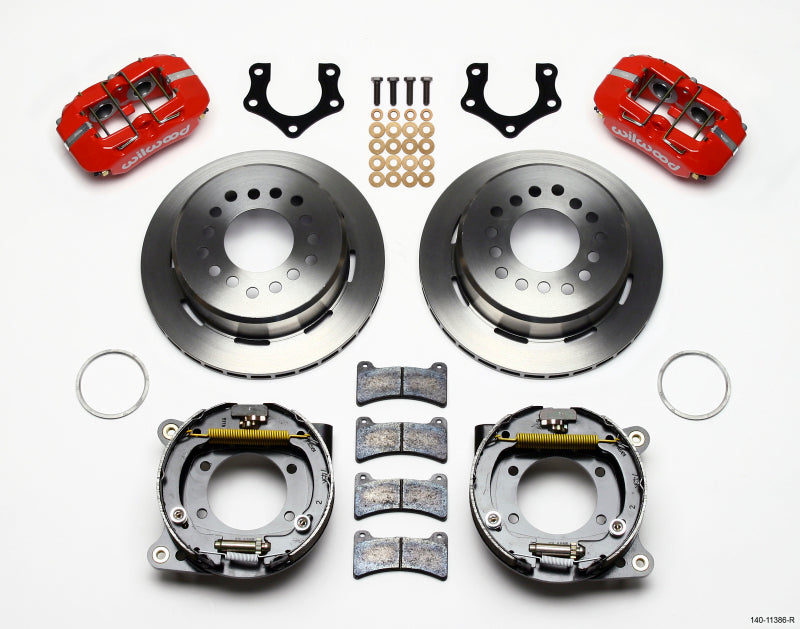 Wilwood Dynapro Low-Profile 11.00in P-Brake Kit - Red Mopar/Dana 2.50in Off w/Snap Ring Brng - Mammoth Racing -