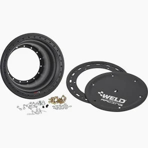 Weld Sprint Outer Rim Half 6 Hole 15x10.25 Black w/Beadlock (Black Cover) - Mammoth Racing -