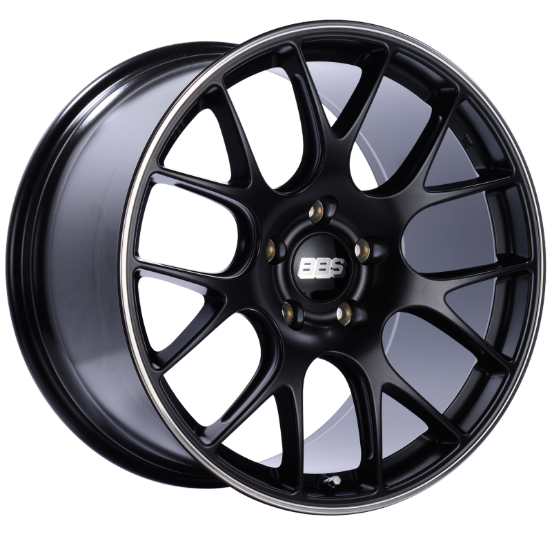 BBS CH-R 20x11.5 5x130 ET65 CB71.6 Satin Black Polished Rim Protector Wheel - Mammoth Racing -
