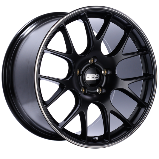 BBS CH-R 20x11.5 5x130 ET65 CB71.6 Satin Black Polished Rim Protector Wheel - Mammoth Racing -