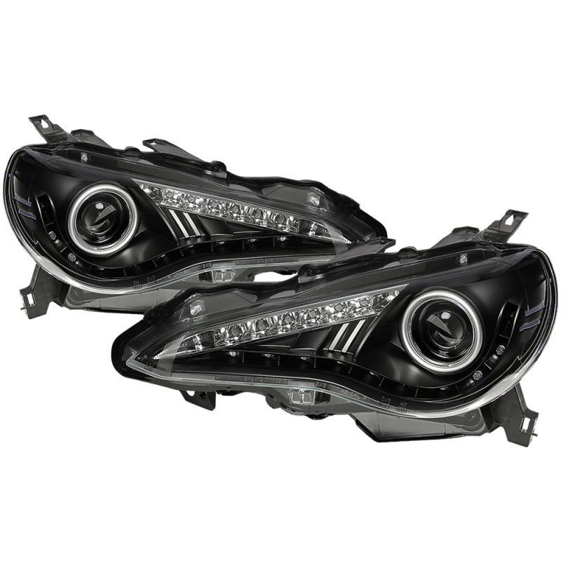 Spyder Scion FRS 12-14 Projector Headlights DRL LED Black PRO-YD-SFRS12-BK - Mammoth Racing -