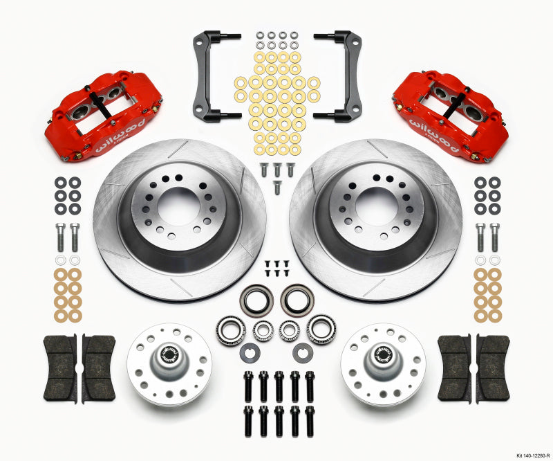 Wilwood Narrow Superlite 6R Front Hub & 1PC Rtr Kit 12.88in-Red 79-81 Camaro - Mammoth Racing -