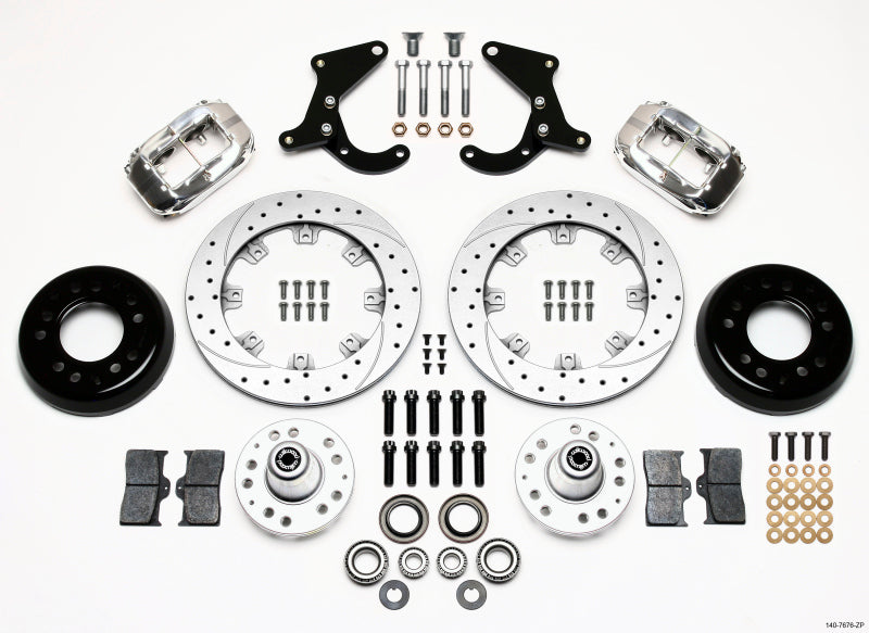 Wilwood Forged Dynalite Front Kit 12.19in Drill-Zinc Pol 55-57 Chevy - My Store