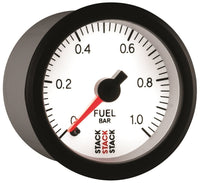 Autometer Stack 52mm 0-1 Bar M10 Male Pro Stepper Motor Fuel Pressure Gauge - White - My Store