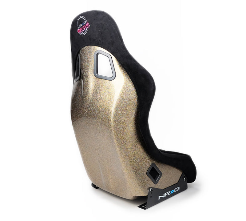NRG FRP Bucket Seat ULTRA Edition - Medium (Black Alcantara/Gold Glitter Back) - My Store