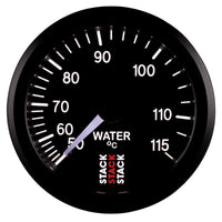 Autometer Stack Instruments 52mm 50-115 Celsius 3/8 Bspt (M) Mechanical Water Temp Gauge - Black - My Store
