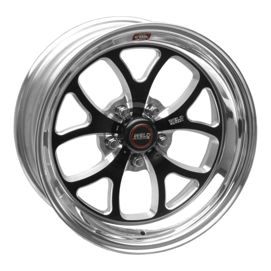 Weld S76 17x8 / 5x4.75 BP / 4.4in. BS Black Wheel (Low Pad) - Non-Beadlock - Mammoth Racing -