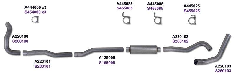 Diamond Eye KIT 4in TB MRP SGL SS DDG4X4 89-93 Dodge 5.9L Cummins 2500/3500 No Muffler - Mammoth Racing -
