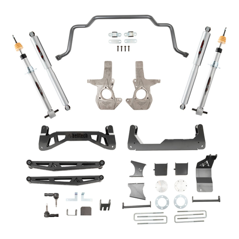 Belltech 07-16 Chevrolet Silverado / GMC Sierra 1500 4WD 7-9in Suspension Lift Kit w/ Shocks - Mammoth Racing -